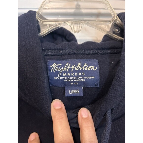 Atlanta Braves Wright &Ditson Navy Blue jersey Pullover hoodie Size Large Unisex - Picture 2 of 4